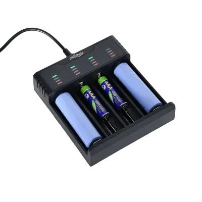 Încărcător Acumulatori Energenie BC-USB-02, Negru