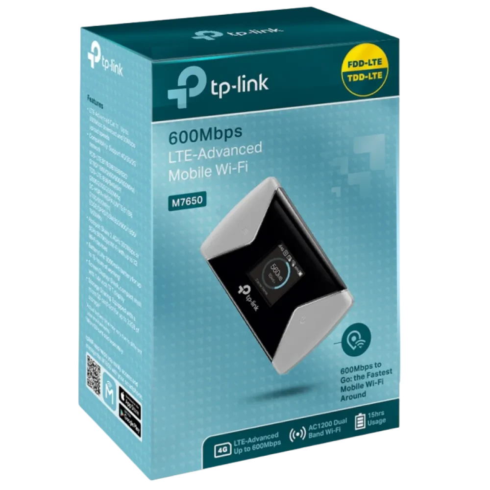 Мобильный Wi‑Fi роутер TP-LINK M7650, Чёрный