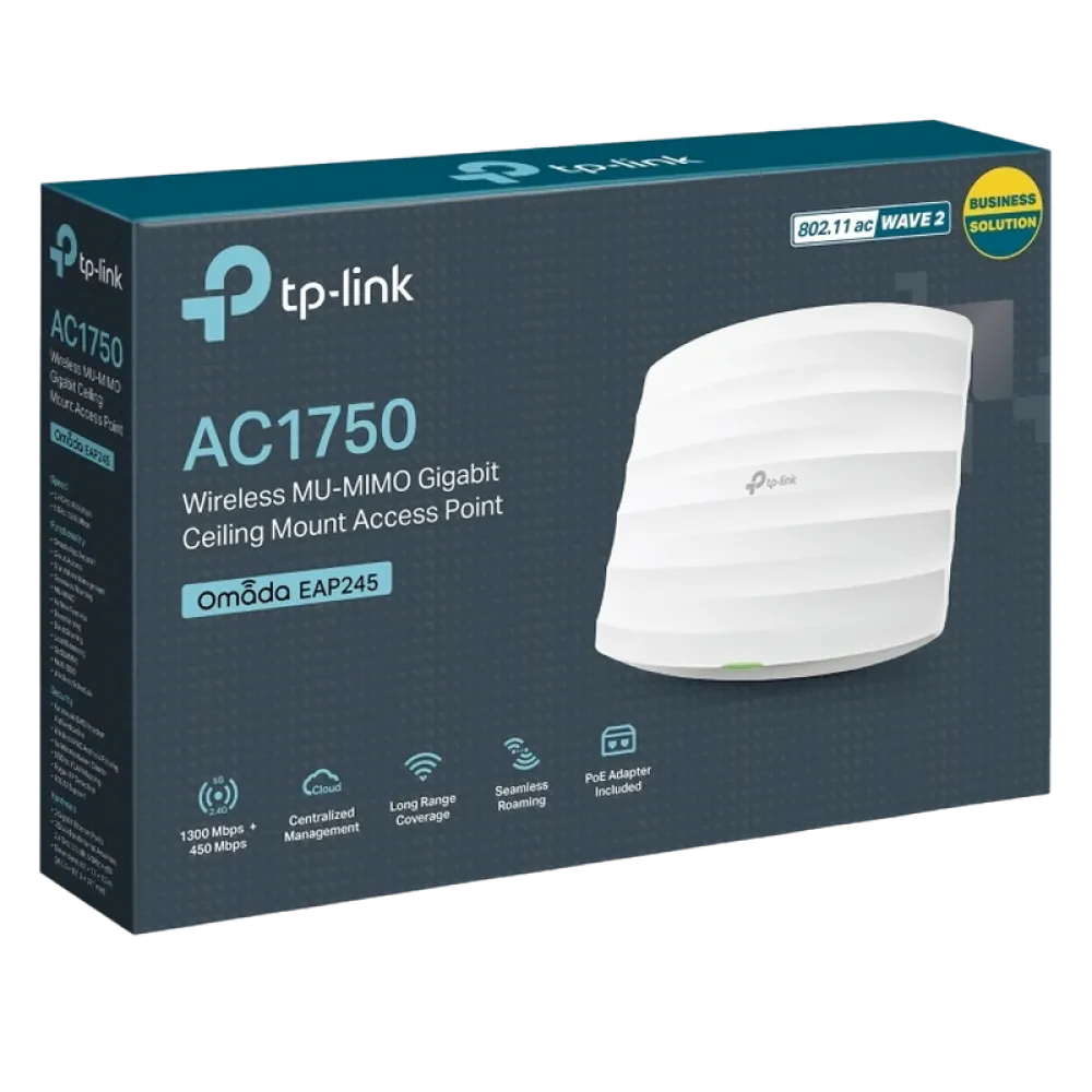 Punct de acces fără fir TP-LINK EAP245, 450 Mbps, 1300 Mbps, Alb