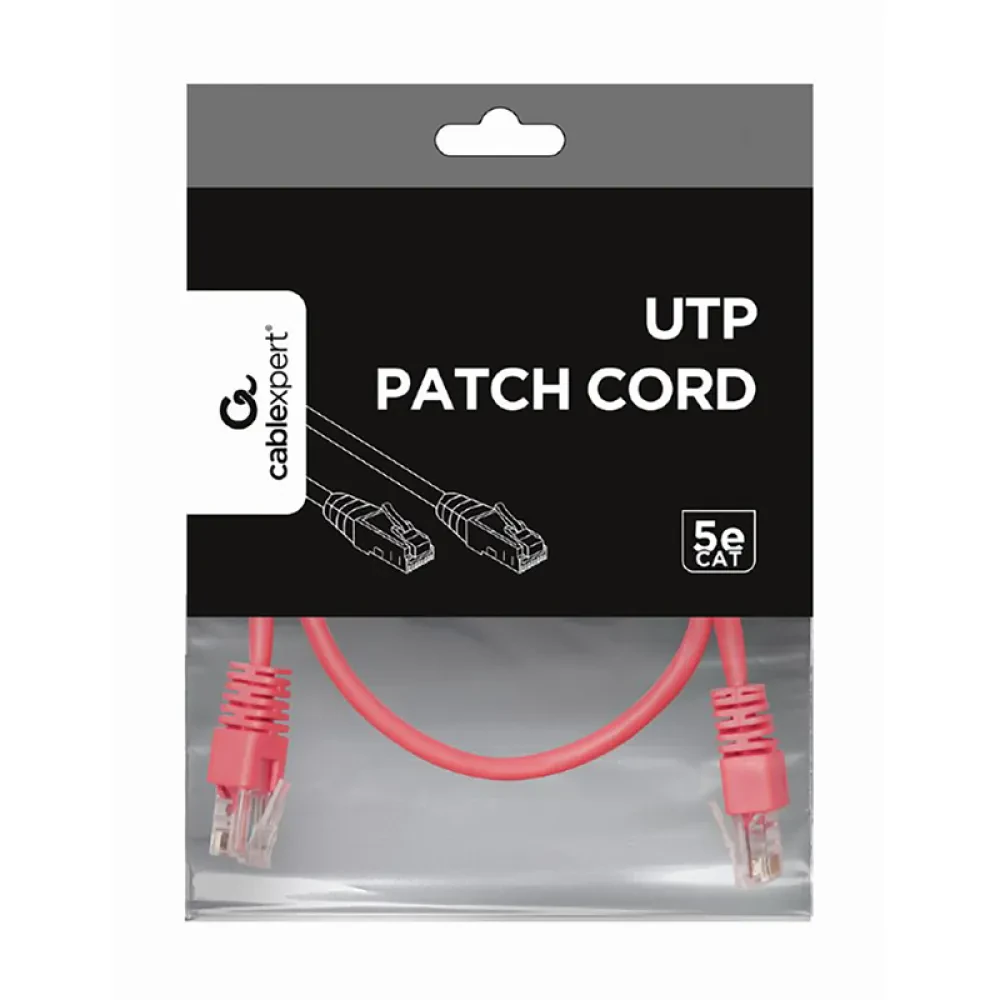 Патч-корд Cablexpert PP12-0.5M/RO, CAT5e UTP, 0,5м, Розовый