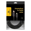 Видео кабель Cablexpert CC-DP-HDMI-3M, DisplayPort (M) - HDMI (M), 3м, Чёрный