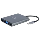 Видеоадаптер Cablexpert A-CM-COMBO6-01, USB Type-C - VGA, HDMI, USB Type-C, USB Type-A, SD card-reader, Серый