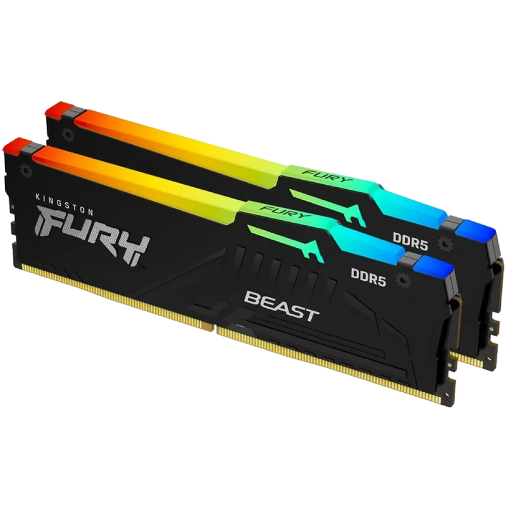 Memorie RAM Kingston FURY Beast RGB, DDR5 SDRAM, 6000 MHz, 64GB, KF560C36BBEAK2-64