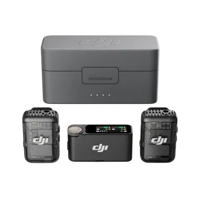 Microfon portabil pentru înregistrare vocală DJI Mic 2 (2 TX + 1 RX + Charging Case), Fără fir, Negru