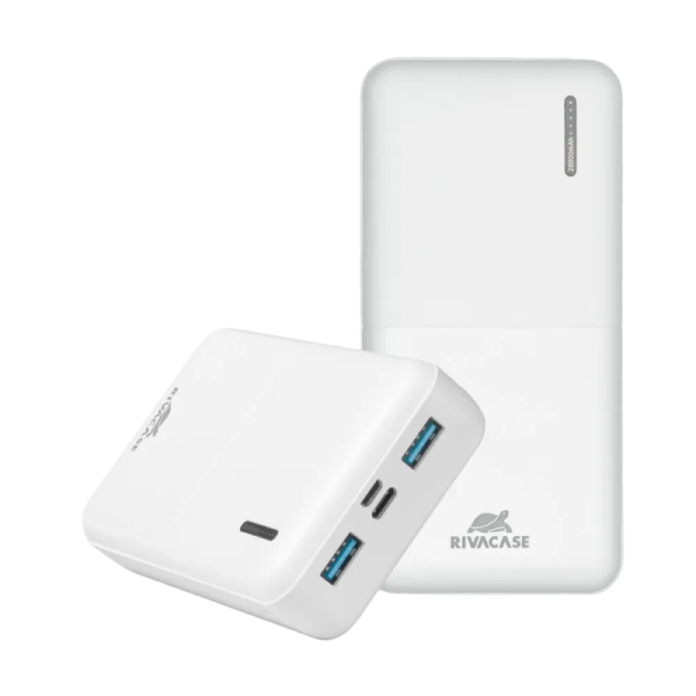Acumulator extern Rivacase VA2572, 20000mAh, Alb