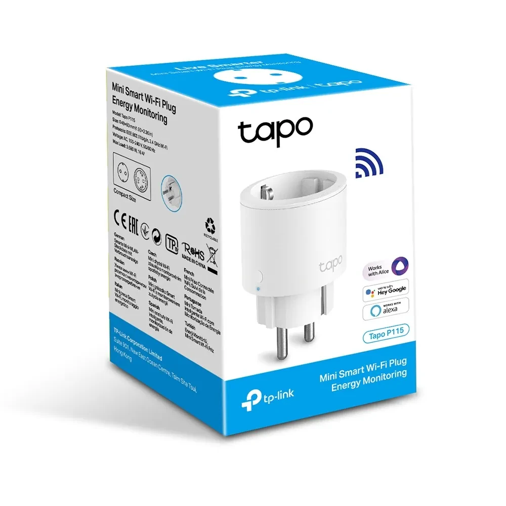 Умная розетка TP-LINK Tapo P115, Белый