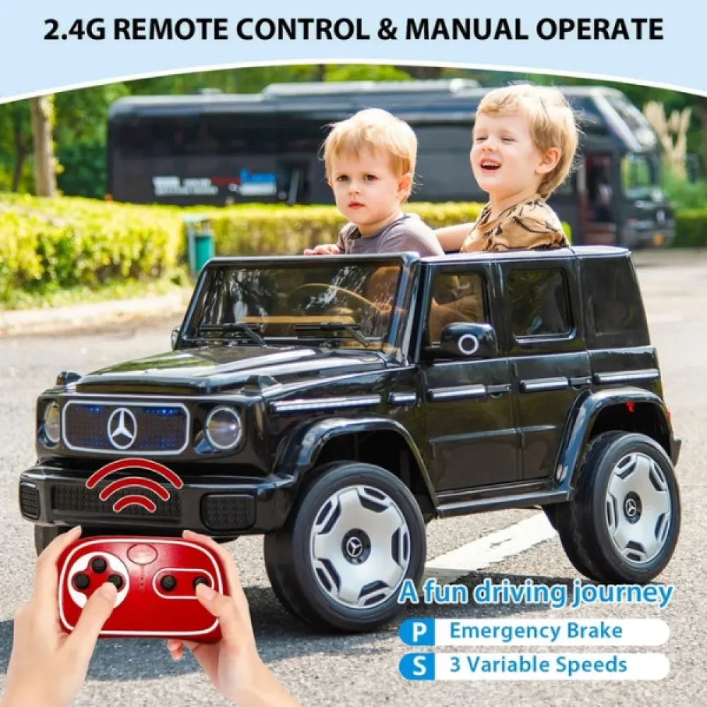 Машина MERCEDES-BENZ EQG, Аккумулятор 12V9AH, 2 мотора 90W, EVA колеса, кожаные сидения