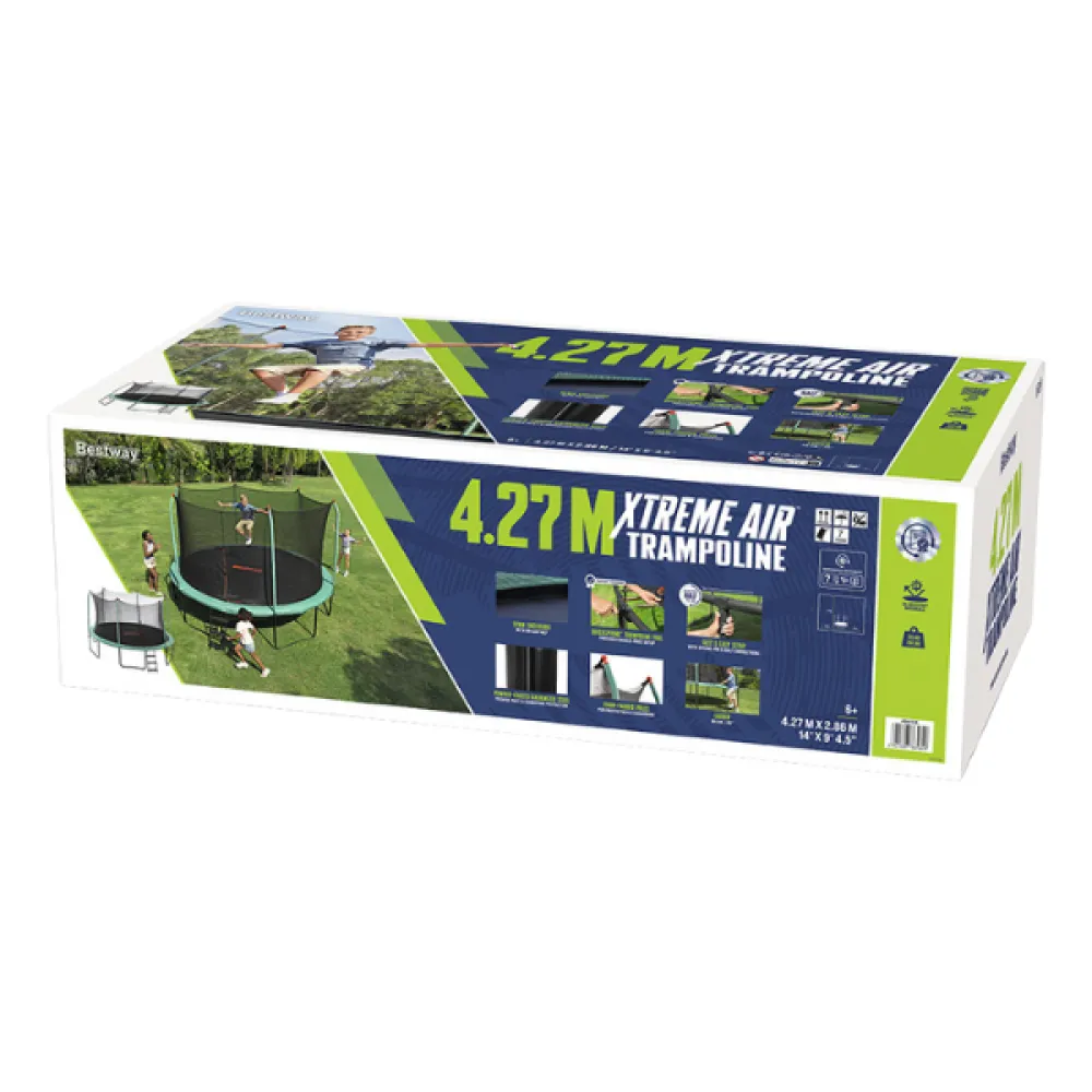 Bestway Trambulină cu arcuri și protecție Xtreme Air, 427 x 286 cm, până la 113 kg