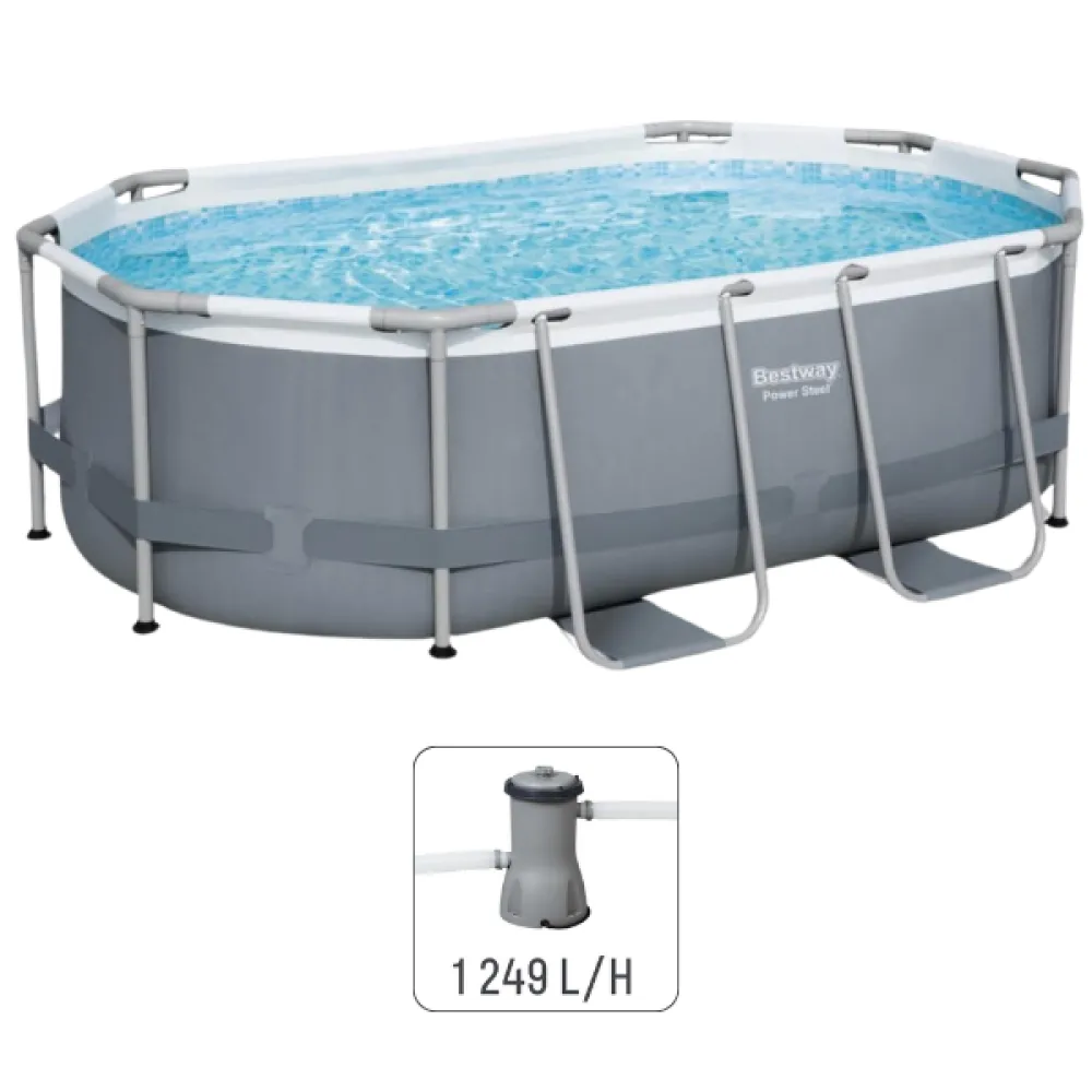 Bestway Бассейн Power Steel Oval 305x200x84cm, 3668Л, метал каркас