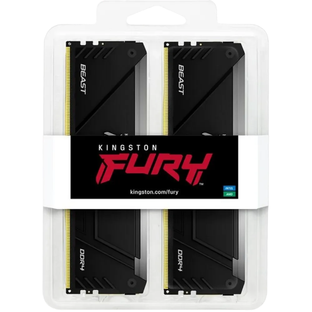 Оперативная память Kingston FURY Beast RGB, DDR4 SDRAM, 3733 МГц, 32 Гб, KF437C19BB12AK2/32