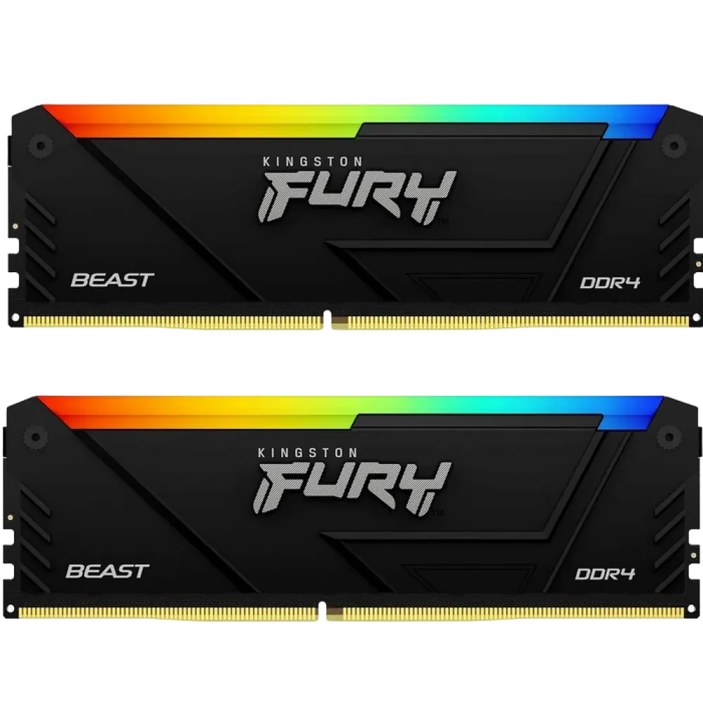 Оперативная память Kingston FURY Beast RGB, DDR4 SDRAM, 3733 МГц, 32 Гб, KF437C19BB12AK2/32