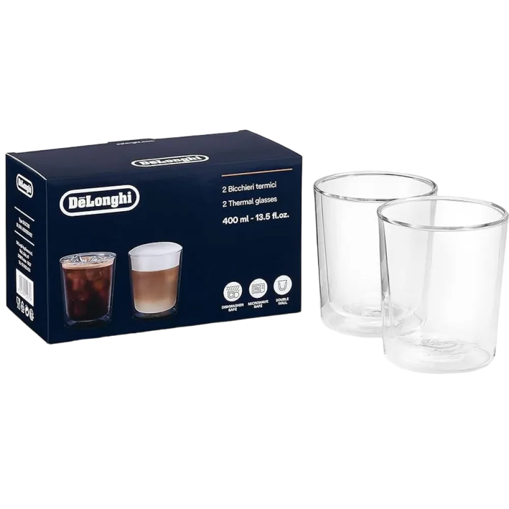 Set de pahare DeLongh DLSC318, 400 ml, 2 buc, Transparent