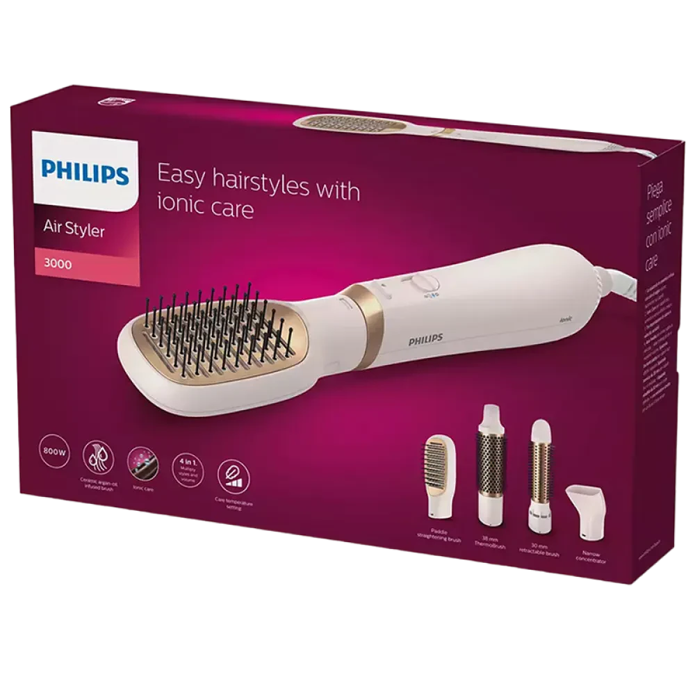 Фен-щётка PHILIPS BHA310/00, 800 Вт, Розовый