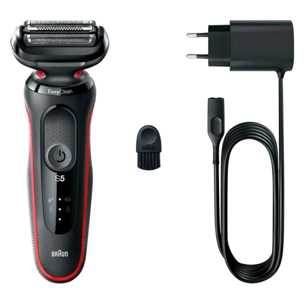 Электробритва мужская Braun 51-R1000s, Черный | Красный