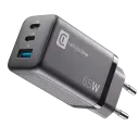 Зарядное устройство Cellularline Wall Charger GAN, 3 Ports, 65Вт, Чёрный