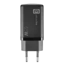 Зарядное устройство Cellularline Wall Charger GAN, 3 Ports, 65Вт, Чёрный