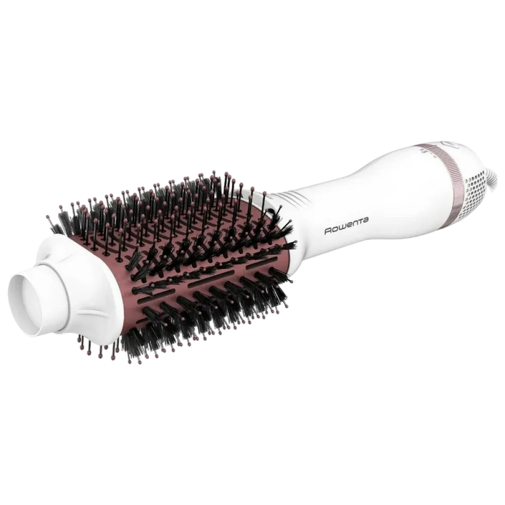 Uscător de păr-perie Rowenta Volumizer Oval Brush CF6135F0, 800 W, Alb | Roz