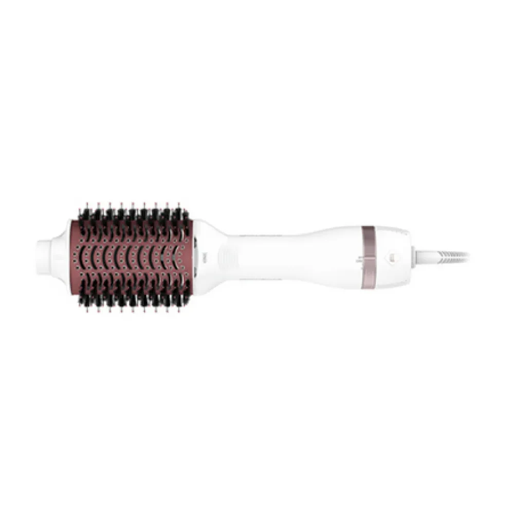Uscător de păr-perie Rowenta Volumizer Oval Brush CF6135F0, 800 W, Alb | Roz