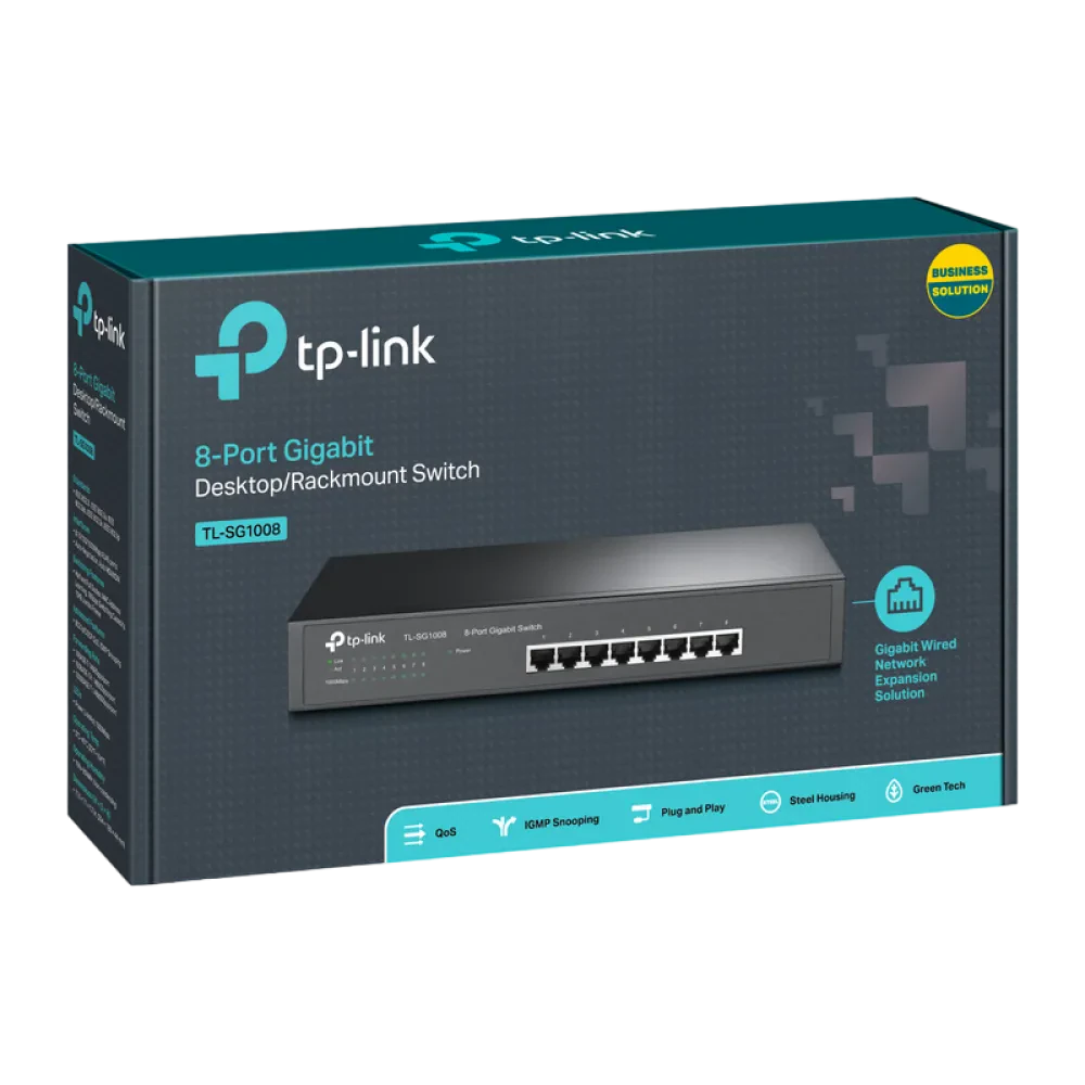 Switch de rețea TP-LINK TL-SG1008, 8x 10/100/1000 Mbps