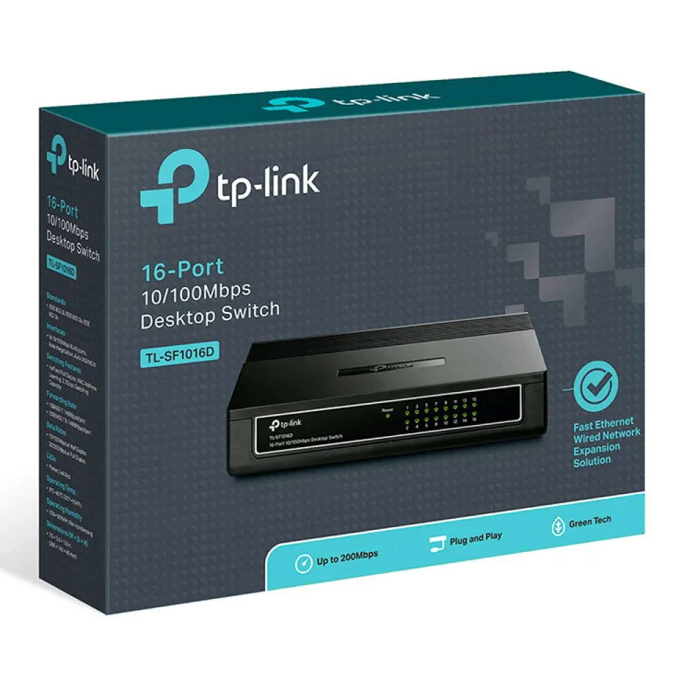 Switch de rețea TP-LINK TL-SF1016D, 16x 10/100 Mbps