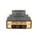 Видеоадаптер Cablexpert A-HDMI-DVI-1, HDMI (M) - DVI-I (M), Чёрный