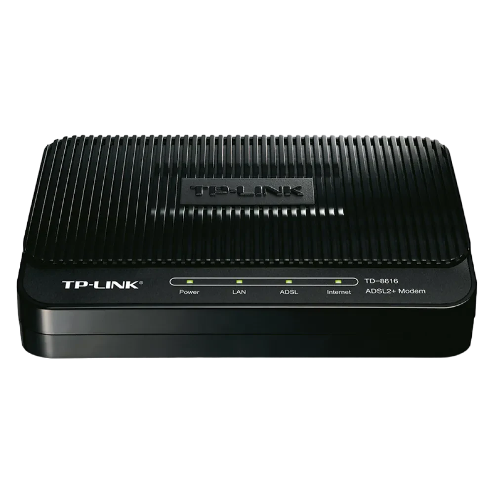ADSL Модем TP-LINK TD-8616, ADSL/ADSL2/ADSL2 + до 24 Мбит/с, Чёрный