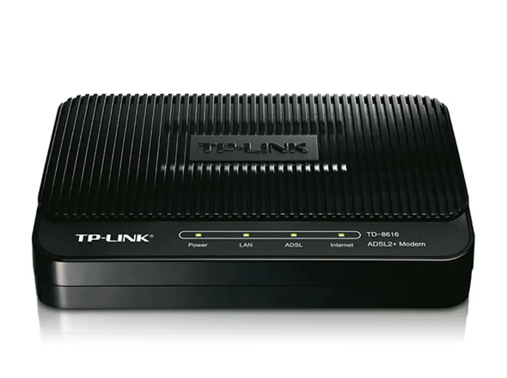 ADSL Модем TP-LINK TD-8616, ADSL/ADSL2/ADSL2 + до 24 Мбит/с, Чёрный