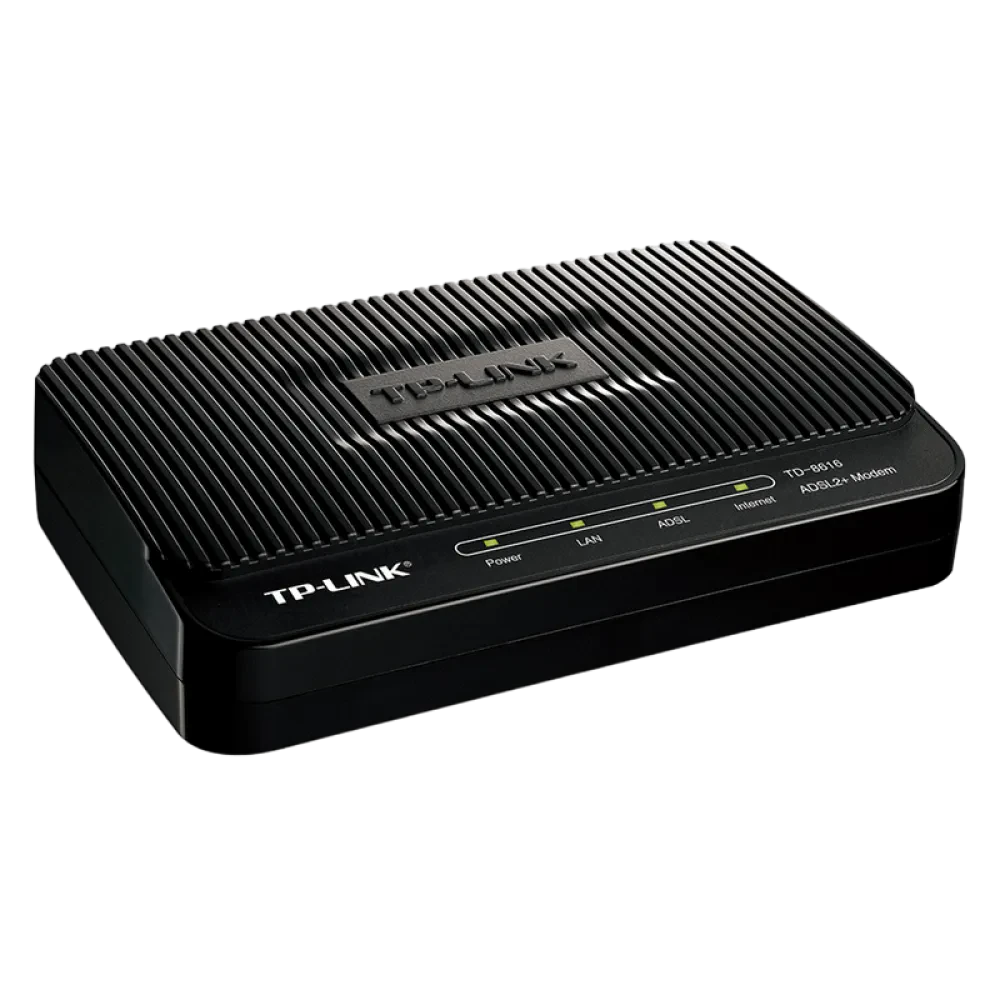 ADSL Модем TP-LINK TD-8616, ADSL/ADSL2/ADSL2 + до 24 Мбит/с, Чёрный