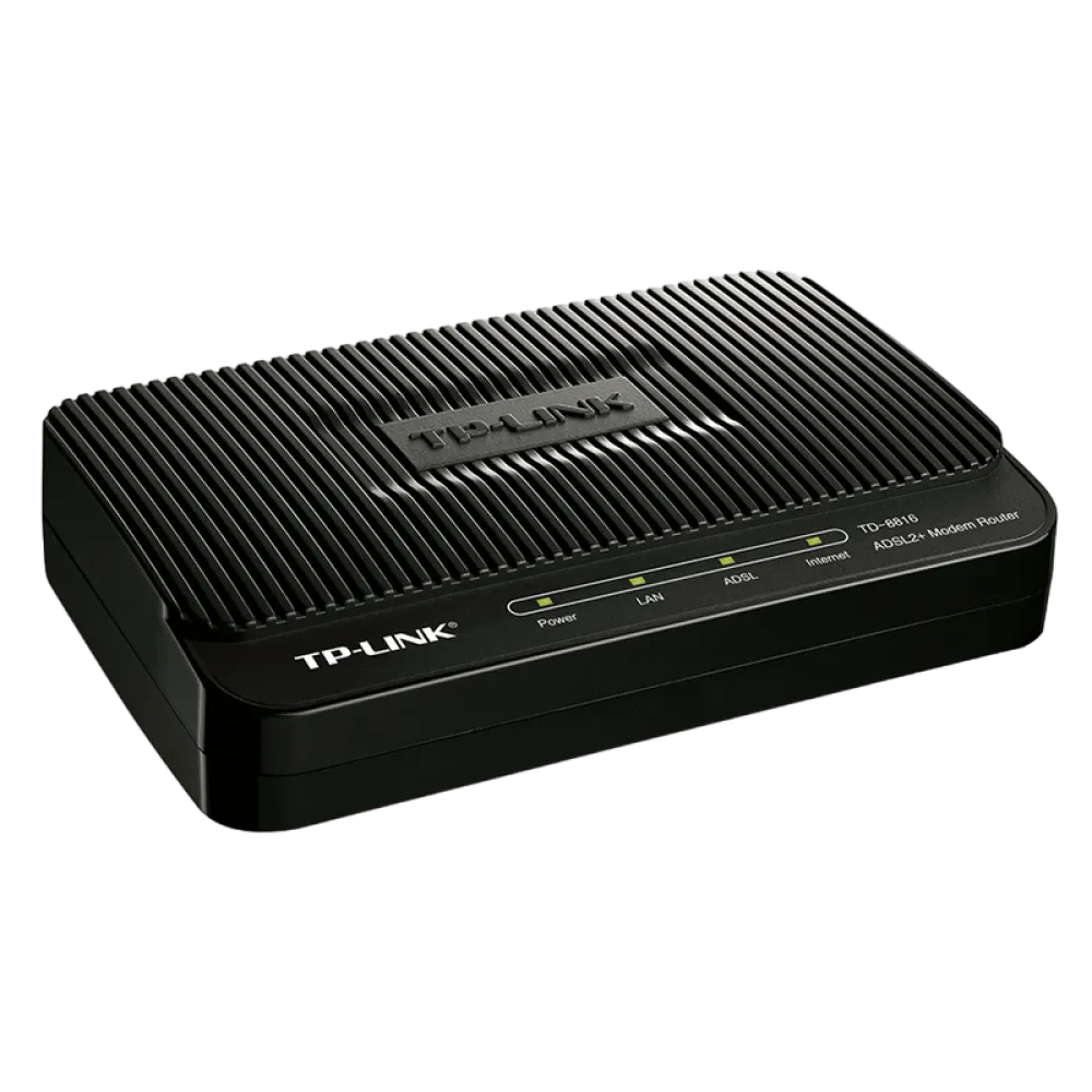 ADSL Модем TP-LINK TD-8816, ADSL/ADSL2/ADSL2 + до 24 Мбит/с, Чёрный
