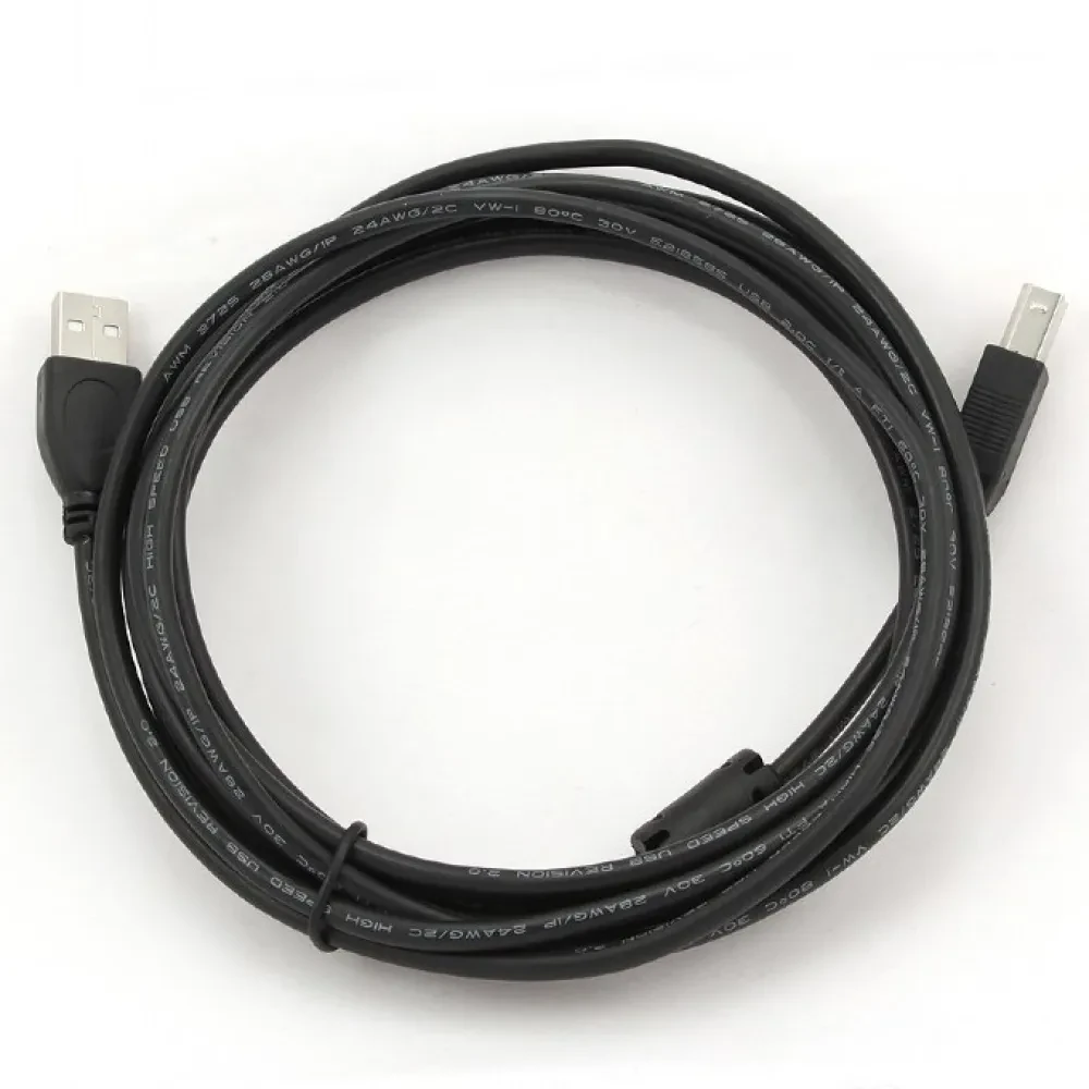 Cablu de comunicație Cablexpert CCF-USB2-AMBM-10, USB Type-A/USB Type-B, 3m, Negru