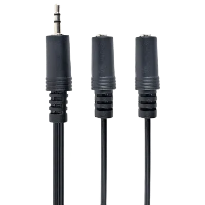 Cablu audio Cablexpert CCA-415, 3.5mm 3-pin (M) - 2x 3.5mm 3-pin (F), 5m, Negru