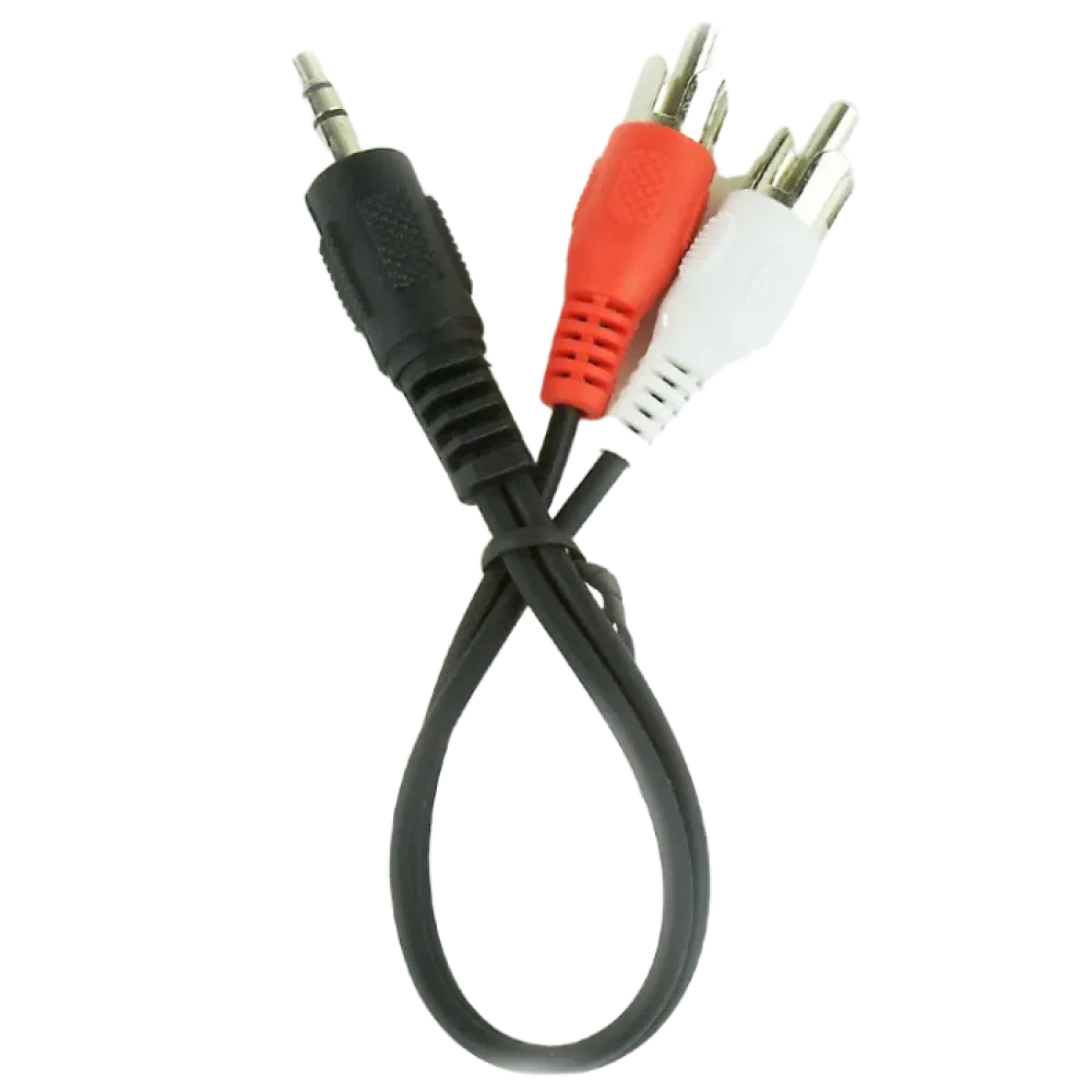 Audio Adaptor Cablexpert CCA-458/0.2, 3.5mm 3-pin (M) - 2x RCA (M), 0,2m, Negru