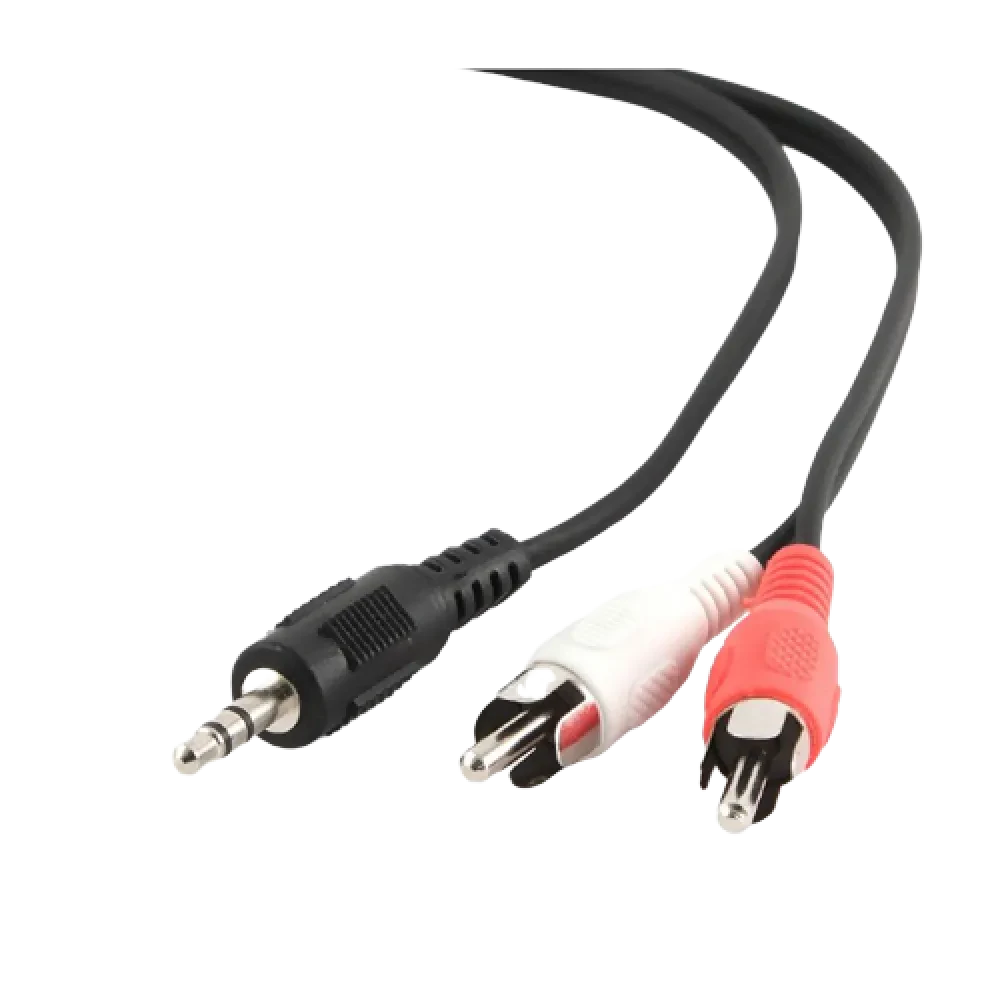Audio Adaptor Cablexpert CCA-458/0.2, 3.5mm 3-pin (M) - 2x RCA (M), 0,2m, Negru