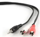 Audio Adaptor Cablexpert CCA-458/0.2, 3.5mm 3-pin (M) - 2x RCA (M), 0,2m, Negru