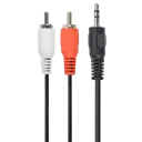 Audio Adaptor Cablexpert CCA-458/0.2, 3.5mm 3-pin (M) - 2x RCA (M), 0,2m, Negru
