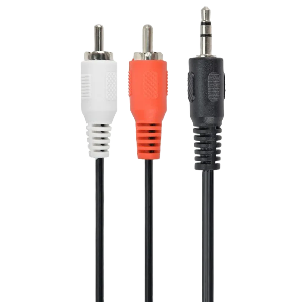 Cablu audio Cablexpert CCA-458-2.5M, 3.5mm 3-pin (M) - 2x RCA (M), 2,5m, Negru