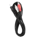 Cablu audio Cablexpert CCA-458-2.5M, 3.5mm 3-pin (M) - 2x RCA (M), 2,5m, Negru