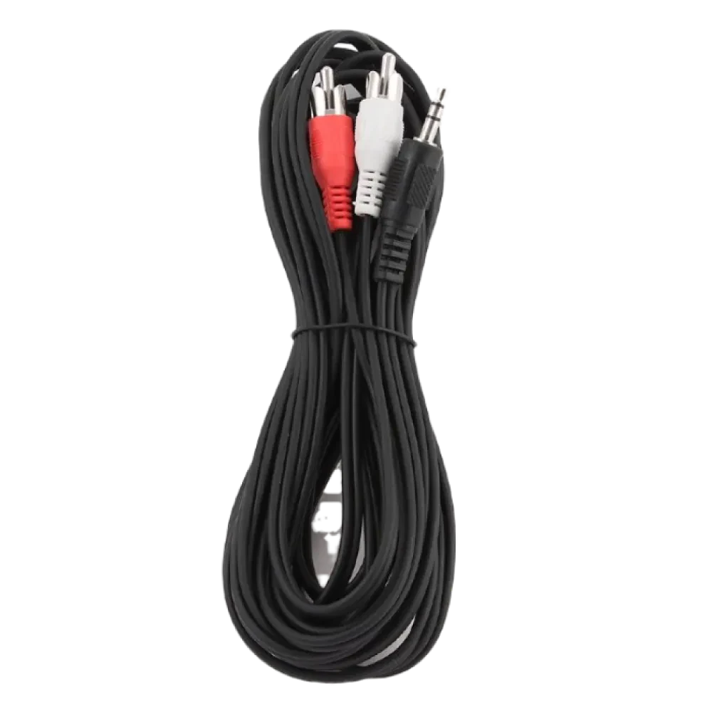 Cablu audio Cablexpert CCA-458-5M, 3.5mm 3-pin (M) - 2x RCA (M), 5m, Negru