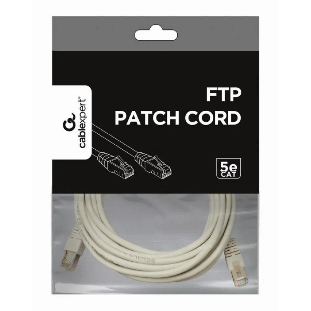 Patch cord Cablexpert PP22-5M, Cat5e FTP, 5m, Gri
