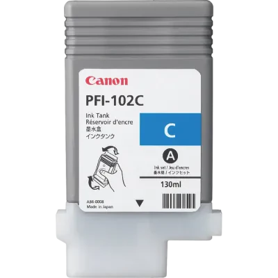 Cartuș de cerneală Canon PFI-102, 130ml, Cyan
