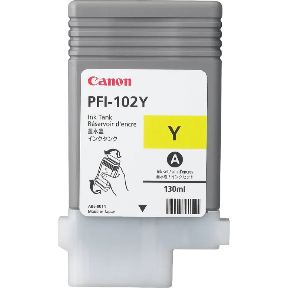 Cartuș de cerneală Canon PFI-102, 130ml, Galben