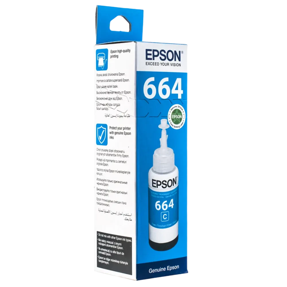 Recipient de cerneală Epson T664, 70ml, Cyan
