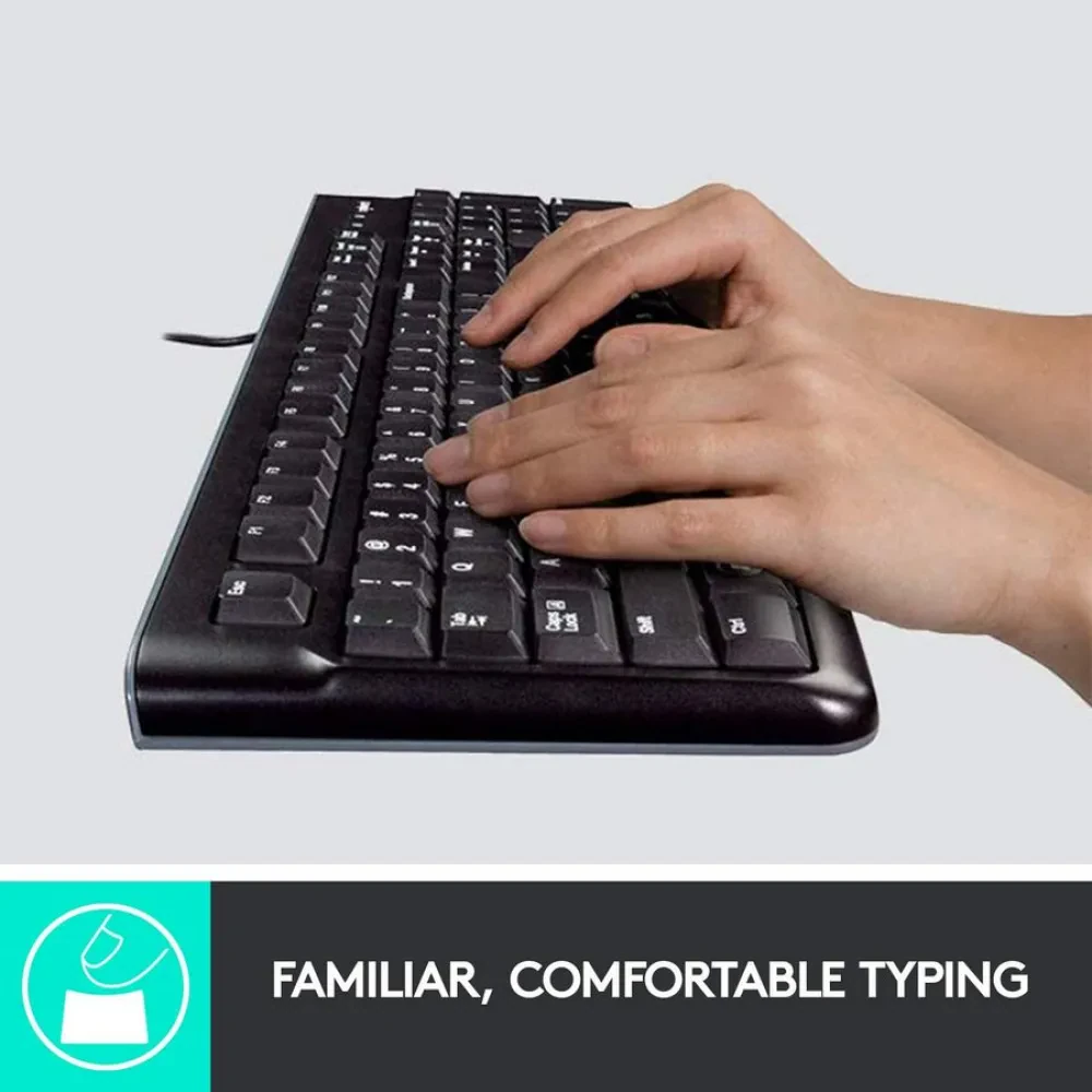 Клавиатура и мышь Logitech MK120, Проводное, Чёрный
