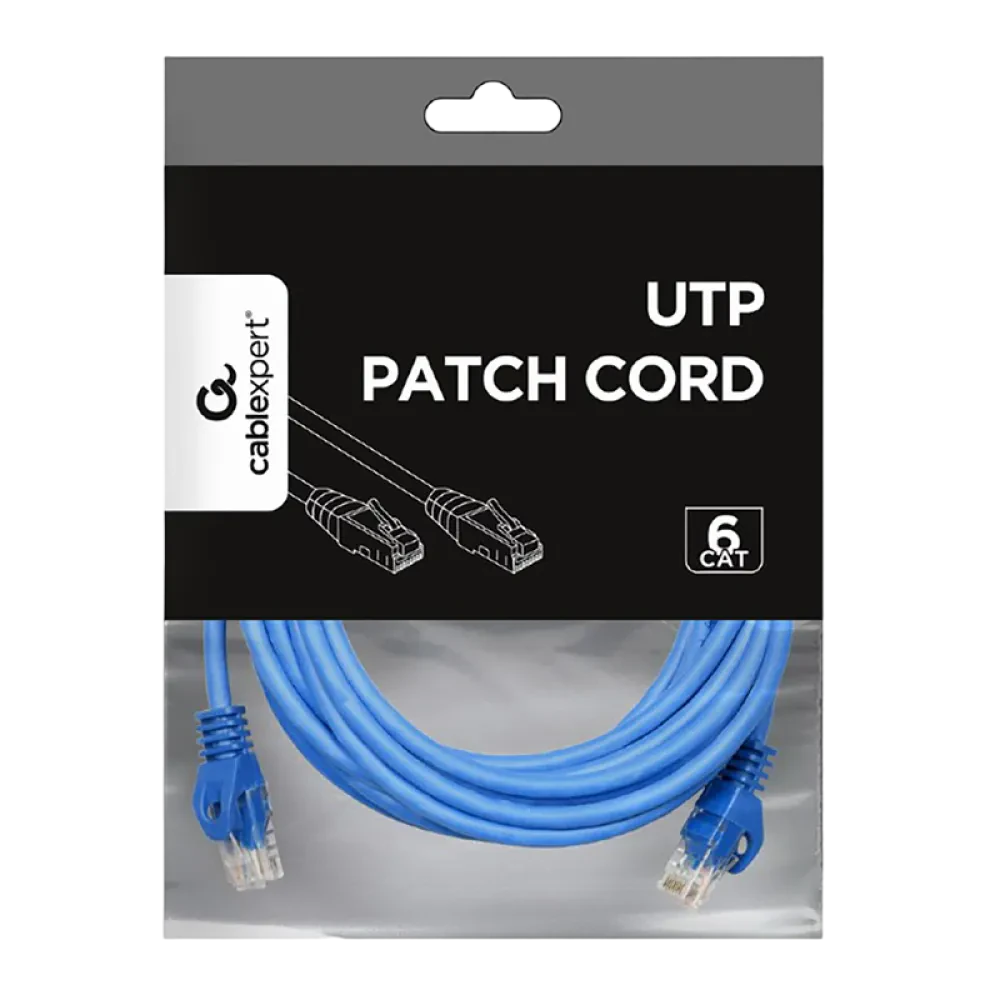 Патч-корд Cablexpert PP6U-3M/B, Cat6 UTP, 3м, Синий