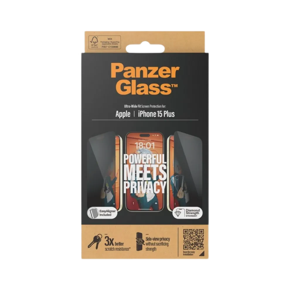 Sticlă de protecție PanzerGlass iPhone 15 Plus Privacy wA, Transparent