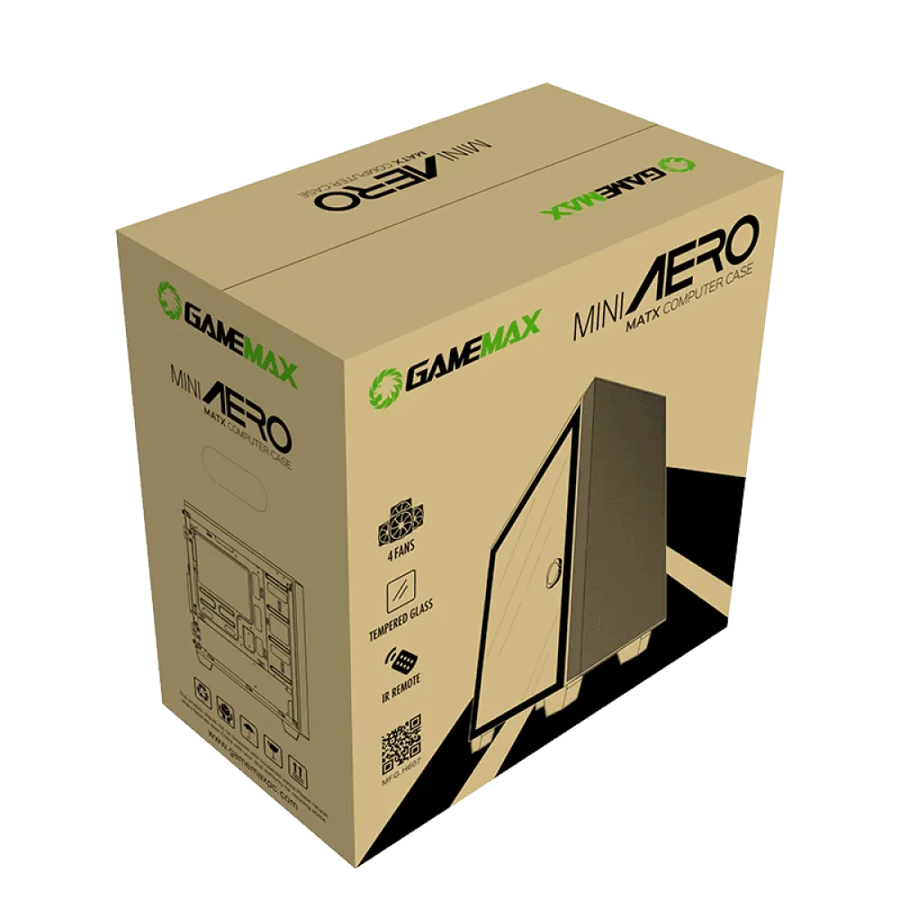 Компьютерный корпус Gamemax Aero, Midi-Tower, Без блока питания, Чёрный