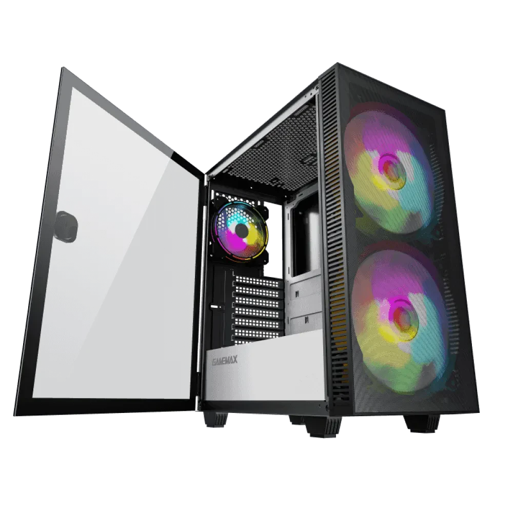Компьютерный корпус Gamemax Aero, Midi-Tower, Без блока питания, Чёрный