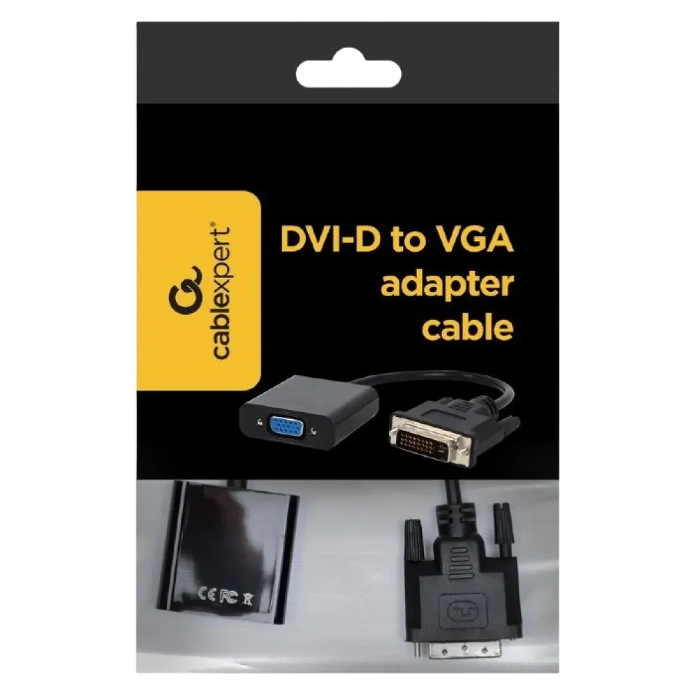 Видеоконвертер Cablexpert A-DVID-VGAF-01, DVI-D (M) - SVGA (F), 0,2м, Чёрный