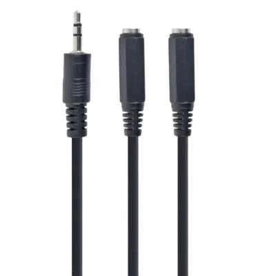 Cablu audio Cablexpert CCA-415-0.1M, mufă de 3,5 mm - 3.5 mm, 0,1m, Negru