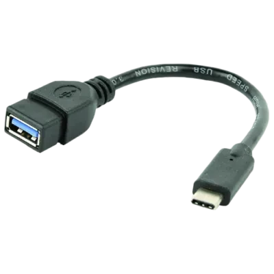 Adaptor USB Cablexpert A-OTG-CMAF3-01, USB Type-A (F)/USB Type-C (M), 0,2m, Negru